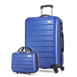 Zoozie Bags Juego de Maletas de 2 Piezas Azul con Neceser de Maquillaje